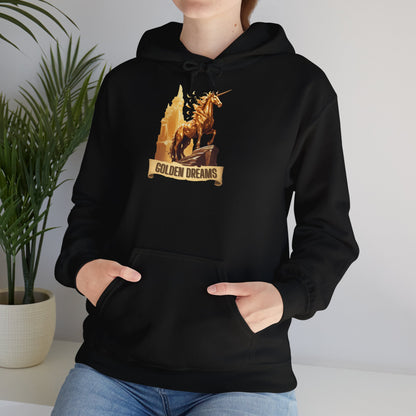 "Golden Dreams" Unicorn | Felpa con cappuccio Unisex