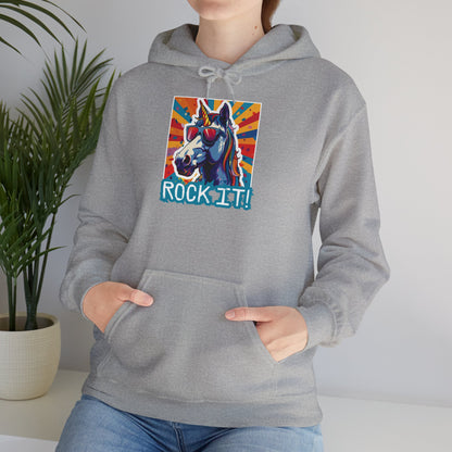 "Rock It!" Unicorn | Felpa con cappuccio Unisex
