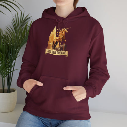 "Golden Dreams" Unicorn | Felpa con cappuccio Unisex
