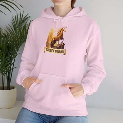 "Golden Dreams" Unicorn | Felpa con cappuccio Unisex