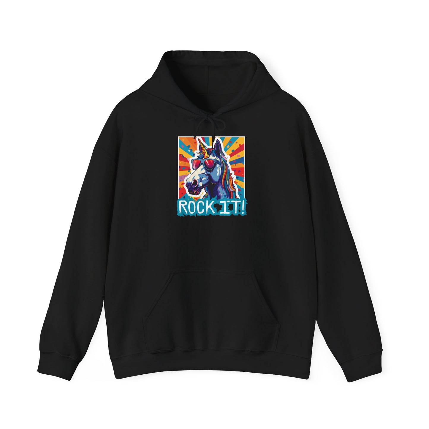 "Rock It!" Unicorn | Felpa con cappuccio Unisex