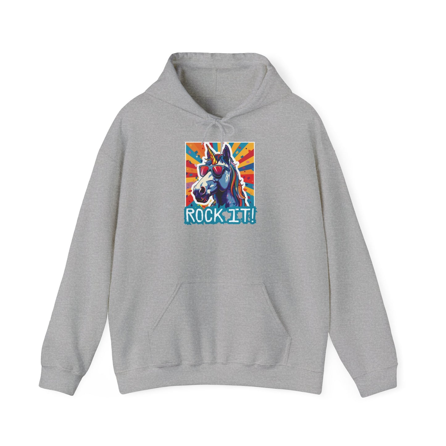 "Rock It!" Unicorn | Felpa con cappuccio Unisex