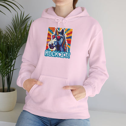 "Rock It!" Unicorn | Felpa con cappuccio Unisex