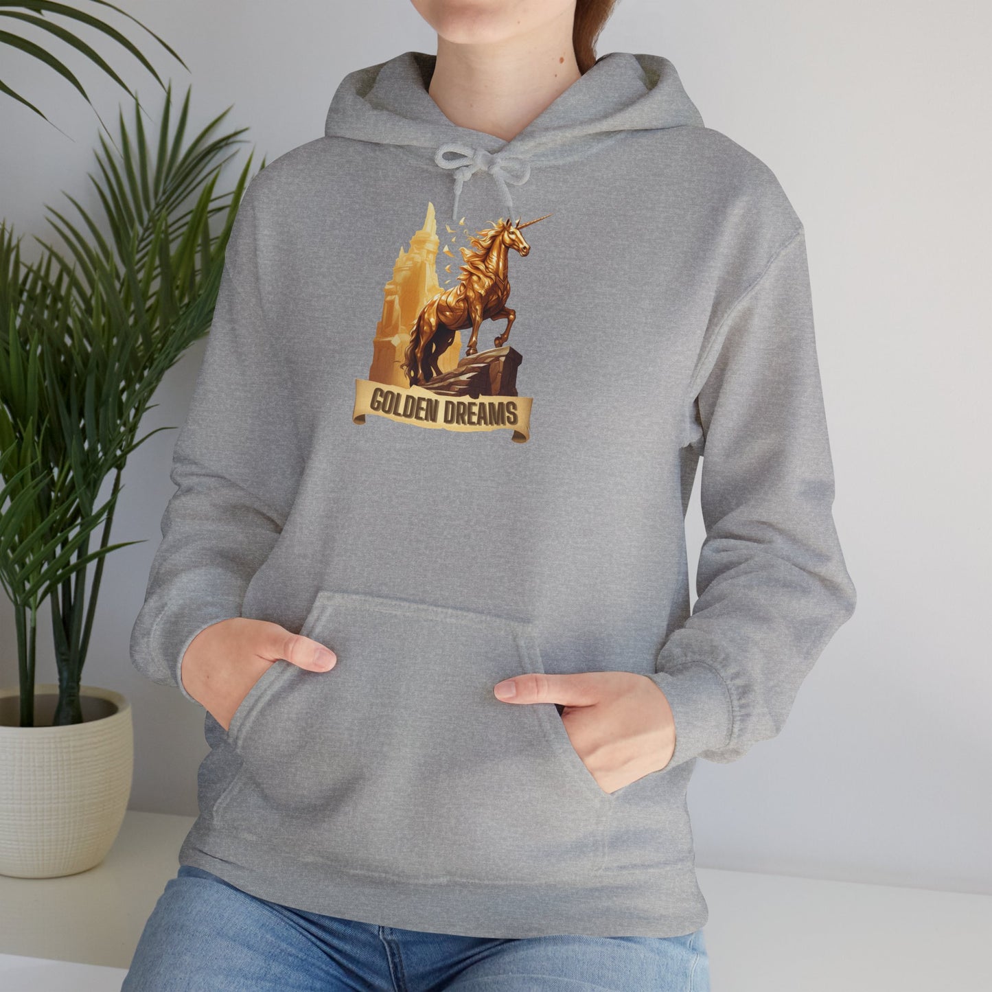 "Golden Dreams" Unicorn | Felpa con cappuccio Unisex