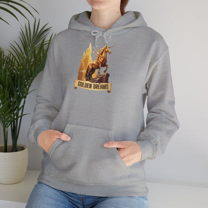 "Golden Dreams" Unicorn | Felpa con cappuccio Unisex