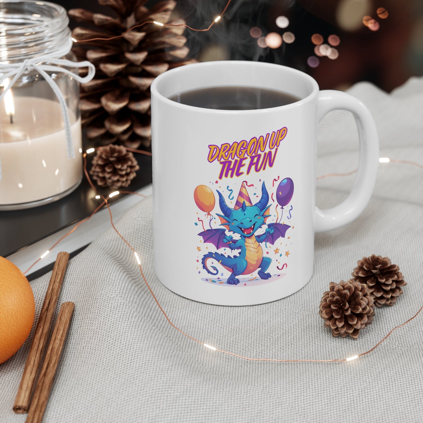 "Birthday Bash Dragon" | Coffee Mug